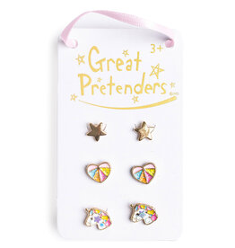 Great Pretenders Boutique Cheerful Studded Earrings, 3 Pair