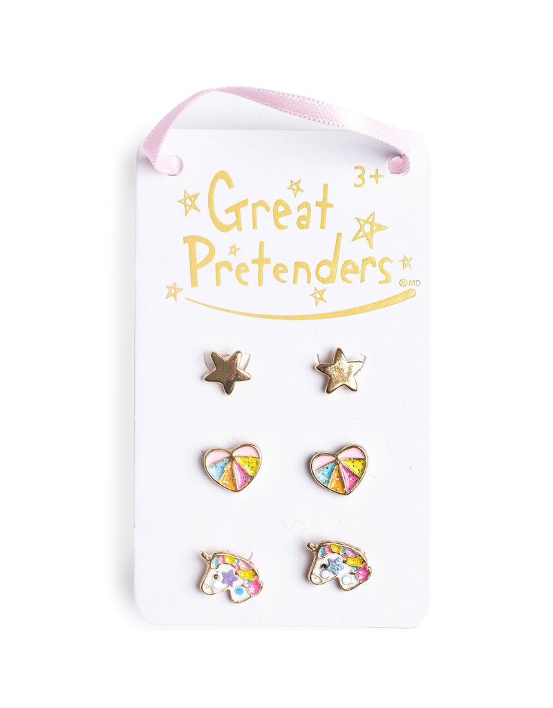 Great Pretenders Boutique Cheerful Studded Earrings, 3 Pair