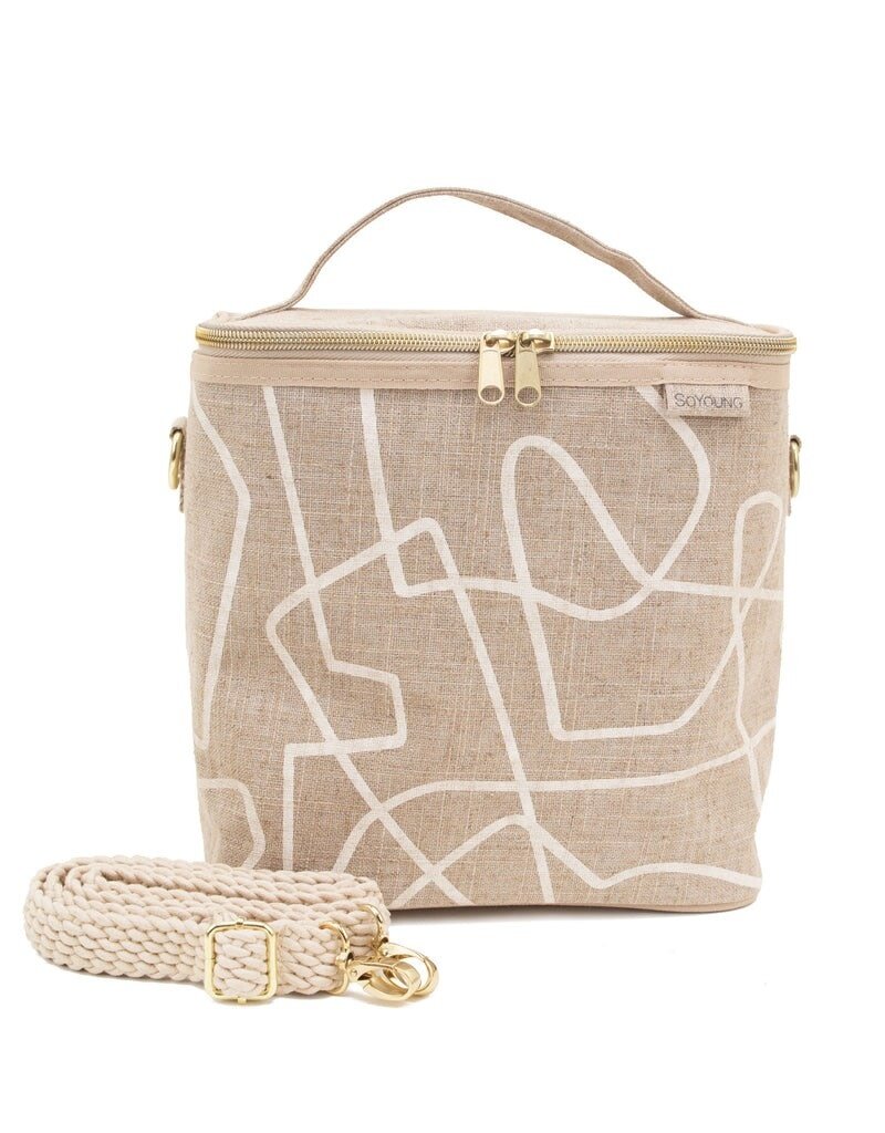 So Young White Abstract Lines Lunch Poche