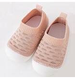 Peach Knitted Baby Non-Slip Sock Shoes