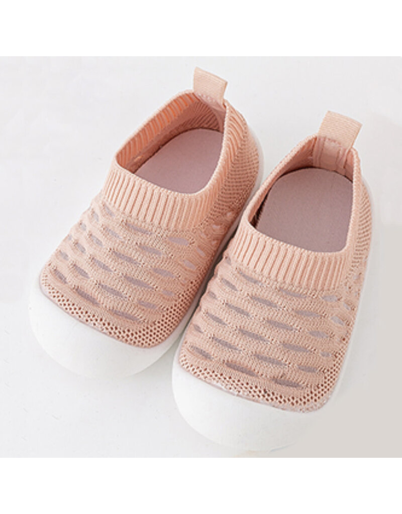 Peach Knitted Baby Non-Slip Sock Shoes