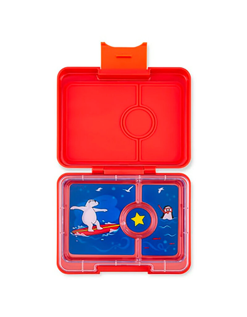 Mini Snack - 3 Compartment, Polar Bear, Red