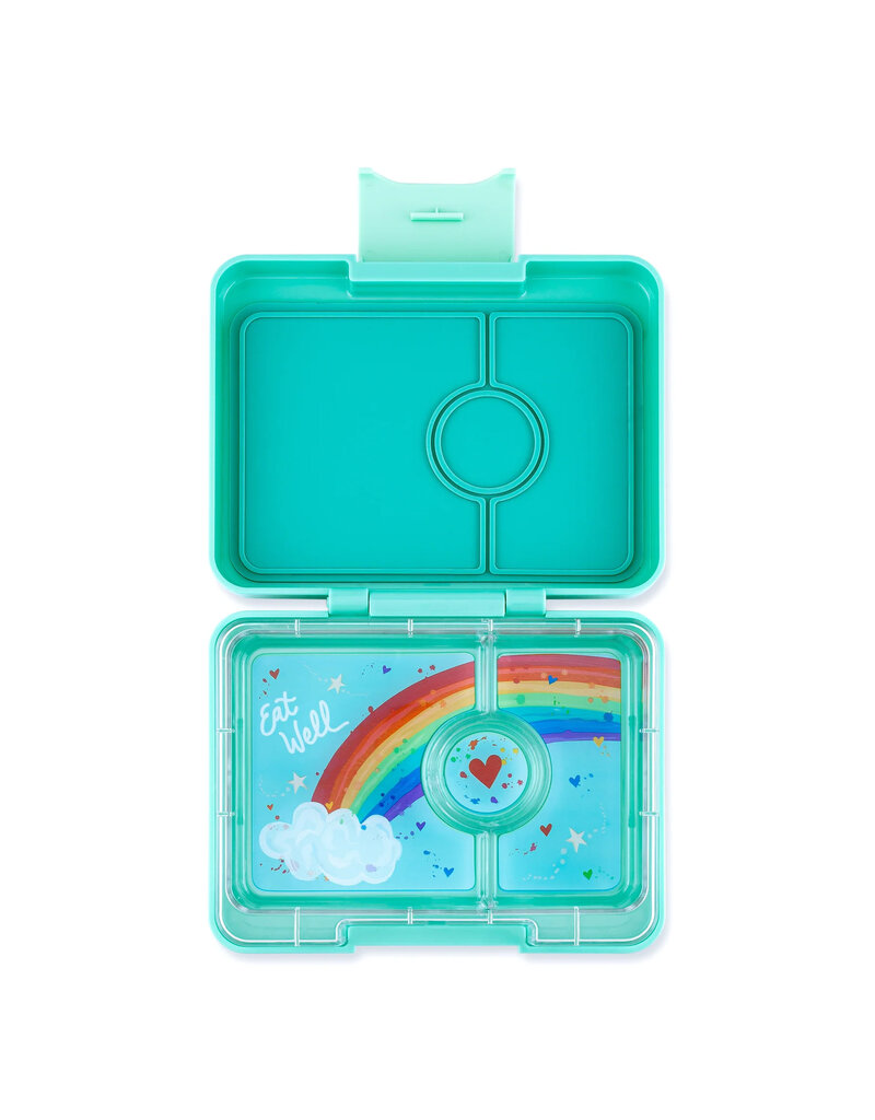 Mini Snack - 3 Compartment, Rainbow, Aqua