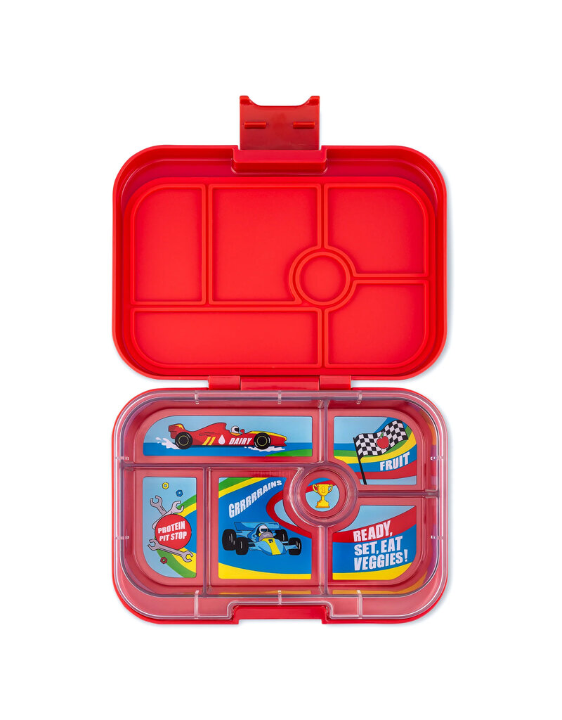 Original - 6 Compartment, Race Cars, Red