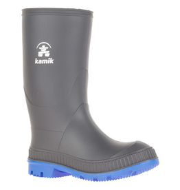 Kamik Charcoal/Blue Stomp Youth Rain Boots