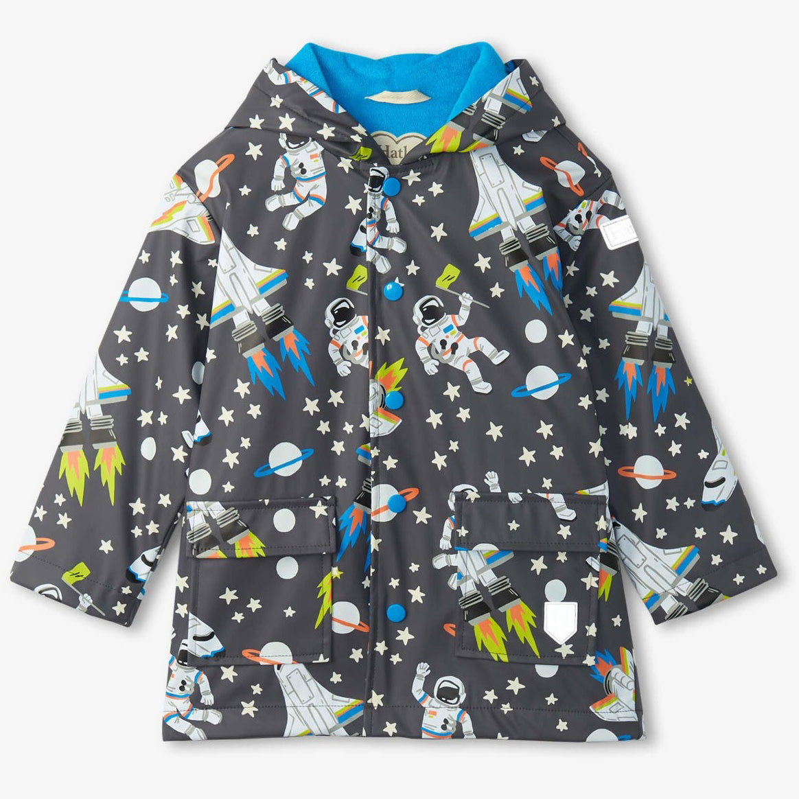 Blue Outerspace Unlined Boys Raincoat Outerwear 12M-8