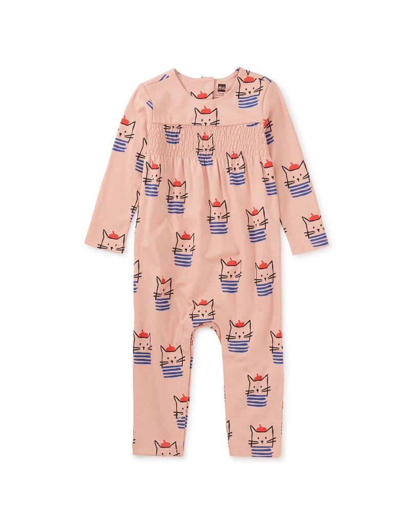 Tea Collection Chat Smocked Baby Romper