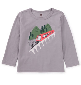 Tea Collection Train Baby Graphic LS Tee Sizes: 18-24m