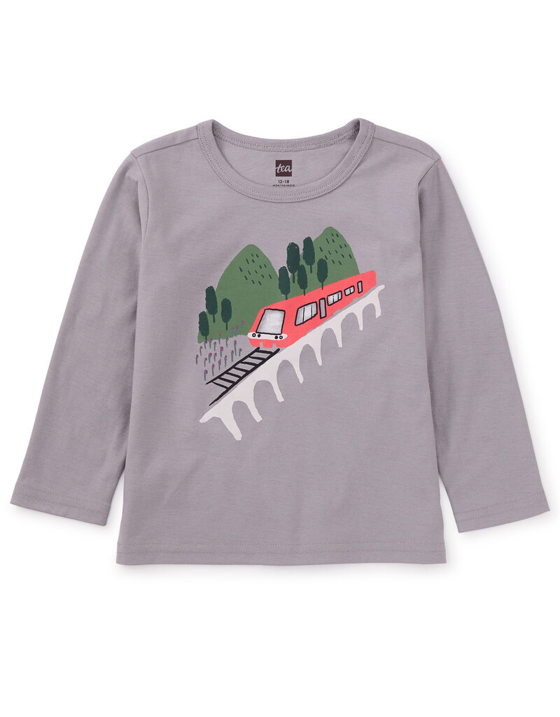 Tea Collection Train Baby Graphic LS Tee