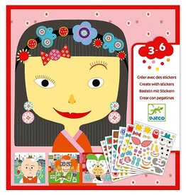 Djeco Create with Stickers - All Different Faces, 3y+