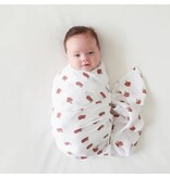 Lulujo Muslin 2pk Cotton Swaddles Mushrooms + Sand