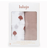 Lulujo Muslin 2pk Cotton Swaddles Mushrooms + Sand
