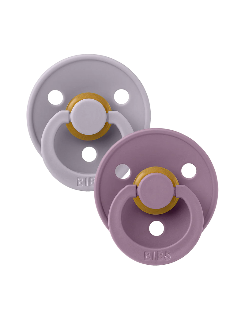 Bibs Bibs Pacifier 2pk 0-6m, Fossil Grey / Mauve, Anatomical