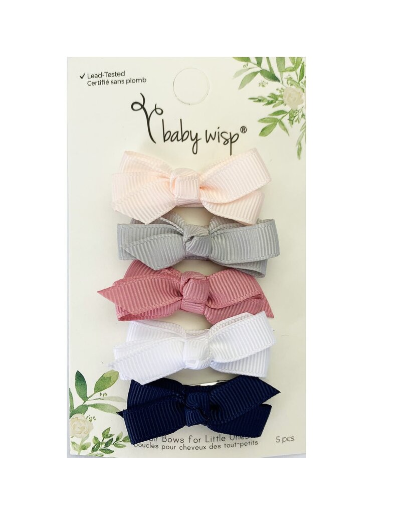 Baby Wisp Chelsea Bows Snap Clip Baby Hype 5pk