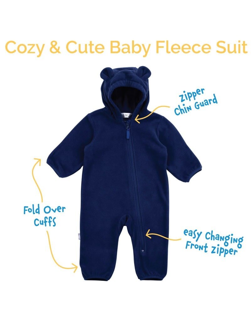 Jan and Jul Blue Spruce Bear Fleece Suit