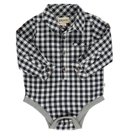 Jasper Micro-Plaid Check Onesie