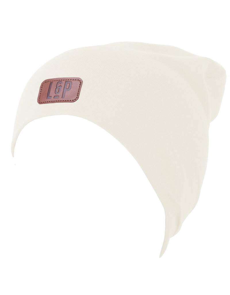 L and P Apparel Cream Cotton Baby Beanie