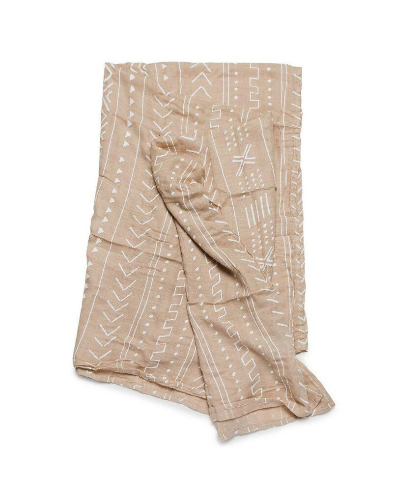 Loulou Lollipop Almond Mudcloth Bamboo Swaddle