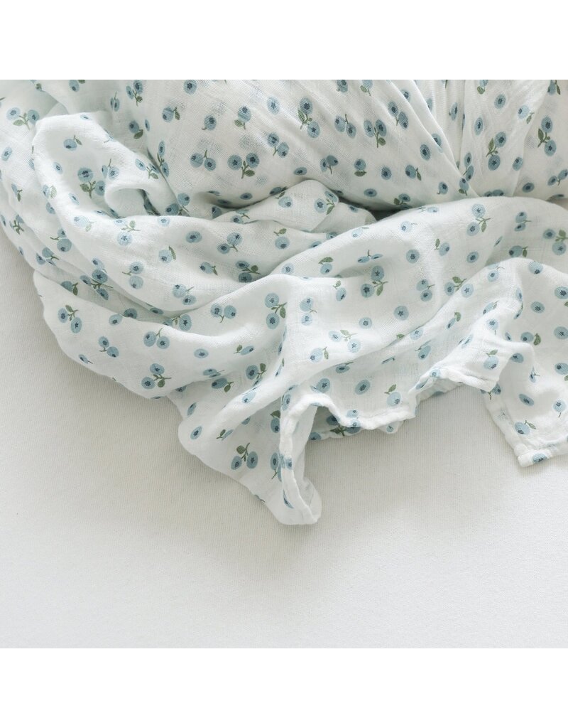 Lulujo Swaddle Blanket Muslin Cotton LG-Blueberries 0m+