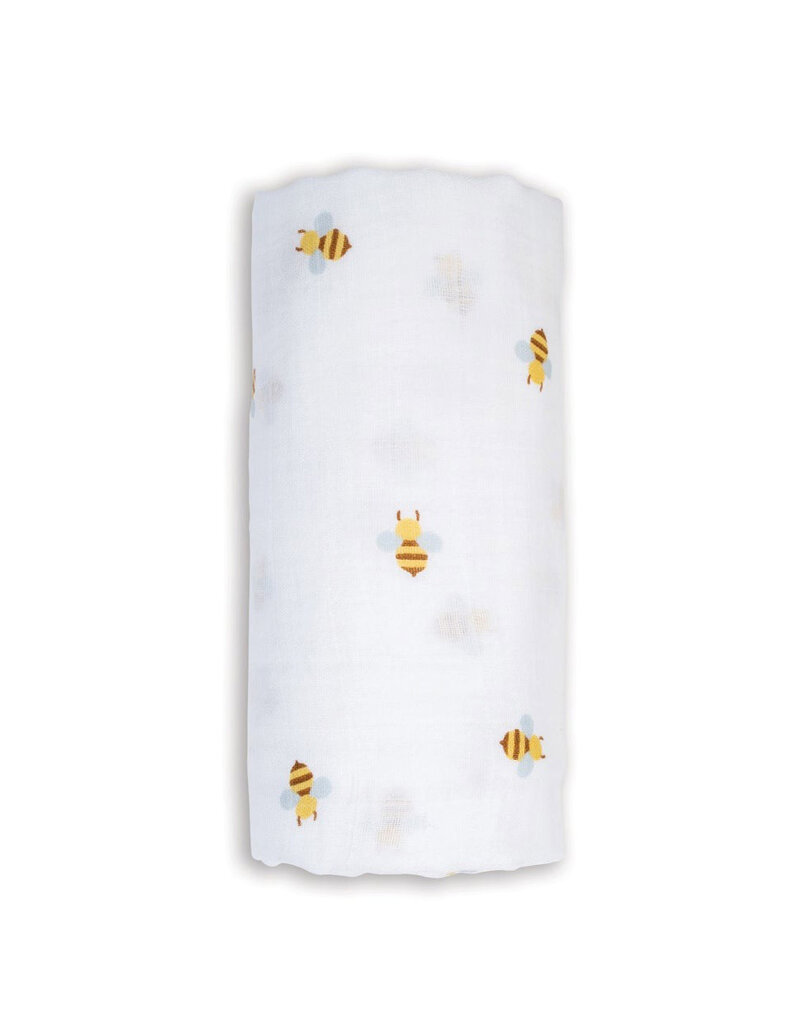 Lulujo Swaddle Blanket Muslin Cotton LG-Bees 0m+