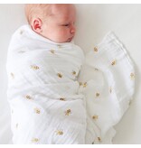 Lulujo Swaddle Blanket Muslin Cotton LG-Bees 0m+