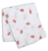 Lulujo Swaddle Blanket Muslin Cotton LG-Strawberries 0m+