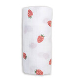 Lulujo Swaddle Blanket Muslin Cotton LG-Strawberries 0m+