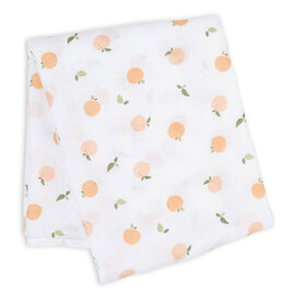 Lulujo Swaddle Blanket Muslin Cotton LG-Peaches 0m+