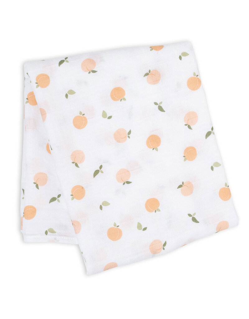 Lulujo Swaddle Blanket Muslin Cotton LG-Peaches 0m+