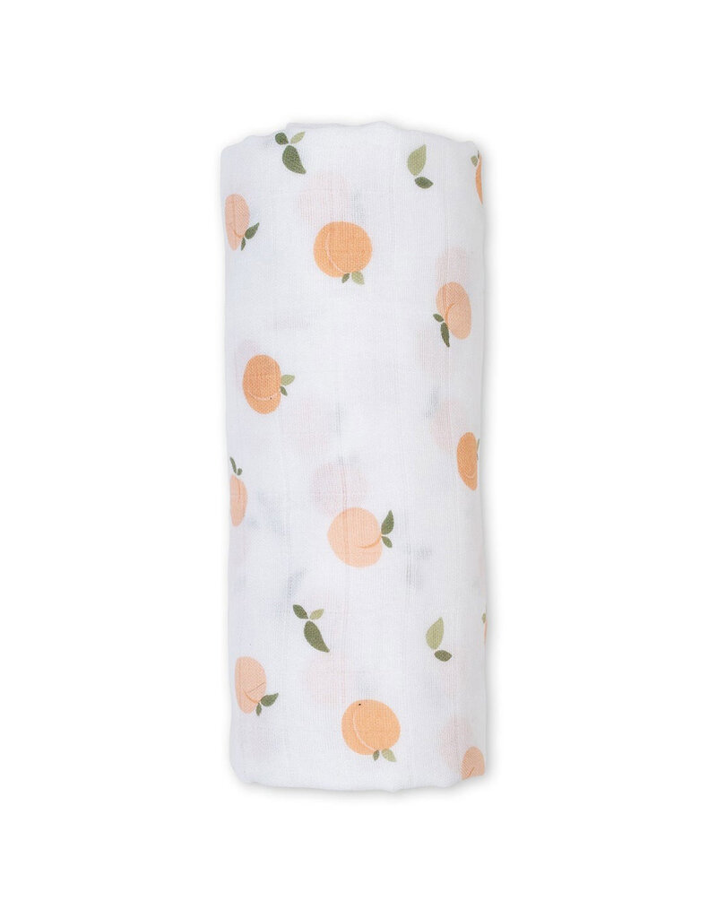 Lulujo Swaddle Blanket Muslin Cotton LG-Peaches 0m+