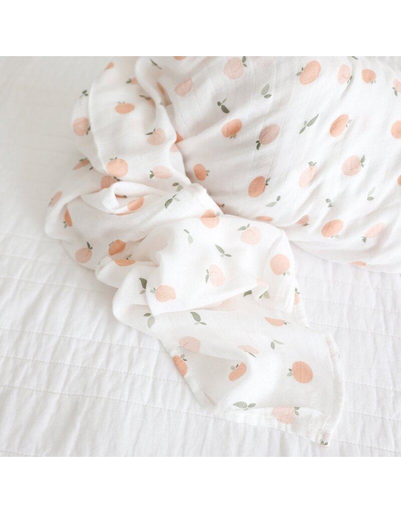 Lulujo Swaddle Blanket Muslin Cotton LG-Peaches 0m+