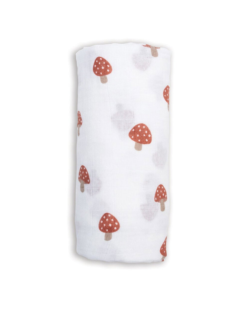 Lulujo Swaddle Blanket Muslin Cotton LG-Mushroom 0m+