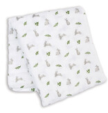 Lulujo Swaddle Blanket Muslin Cotton LG-Bunnies 0m+