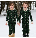 Hatley Forest Green Plaid Kids Union Suit