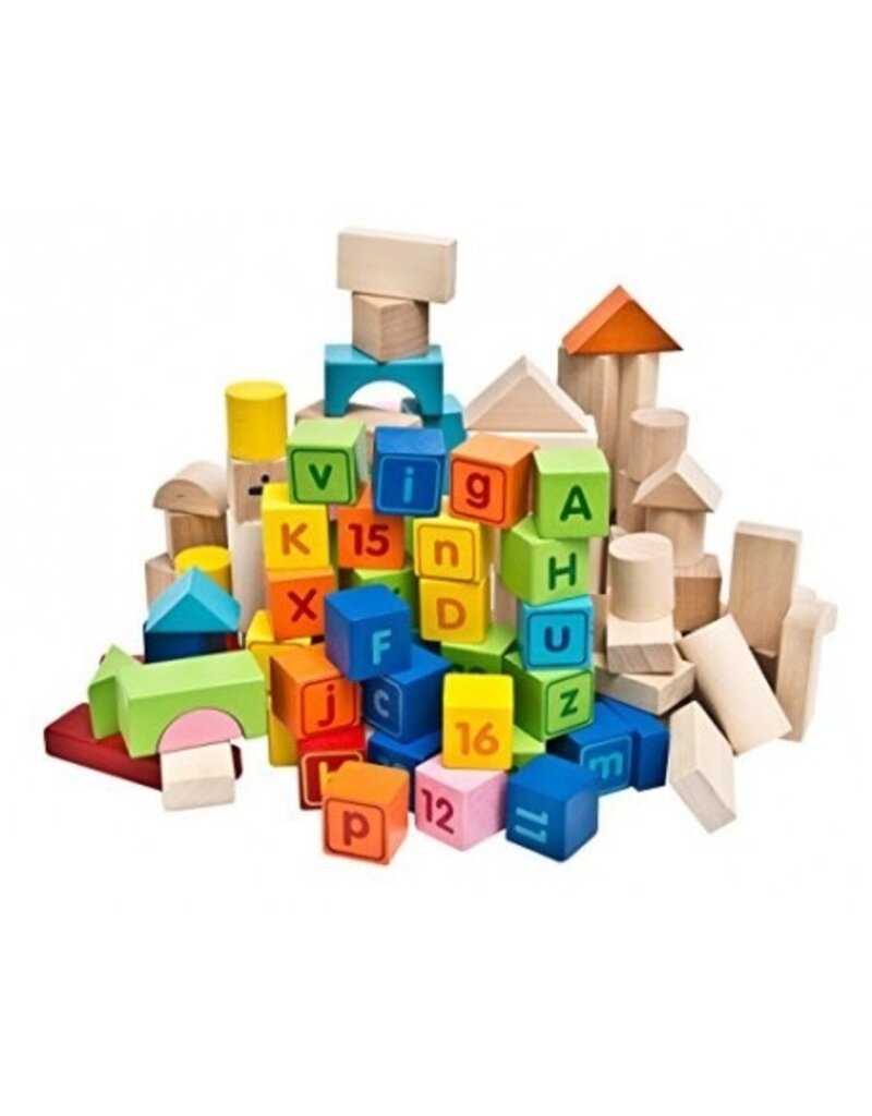 Alphabet & Numbers Block Set - 100pcs