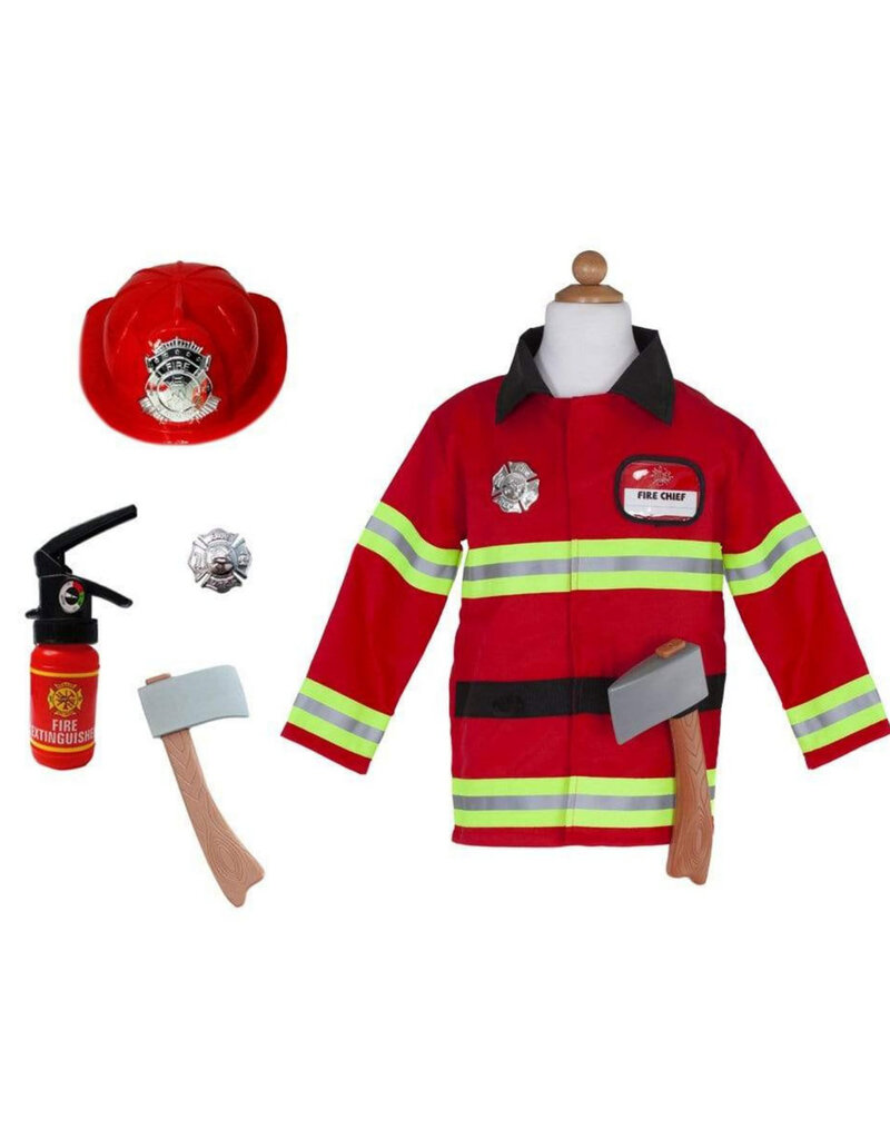 Great Pretenders Firefighter Set (w/ 5 Accessories), 3-4T
