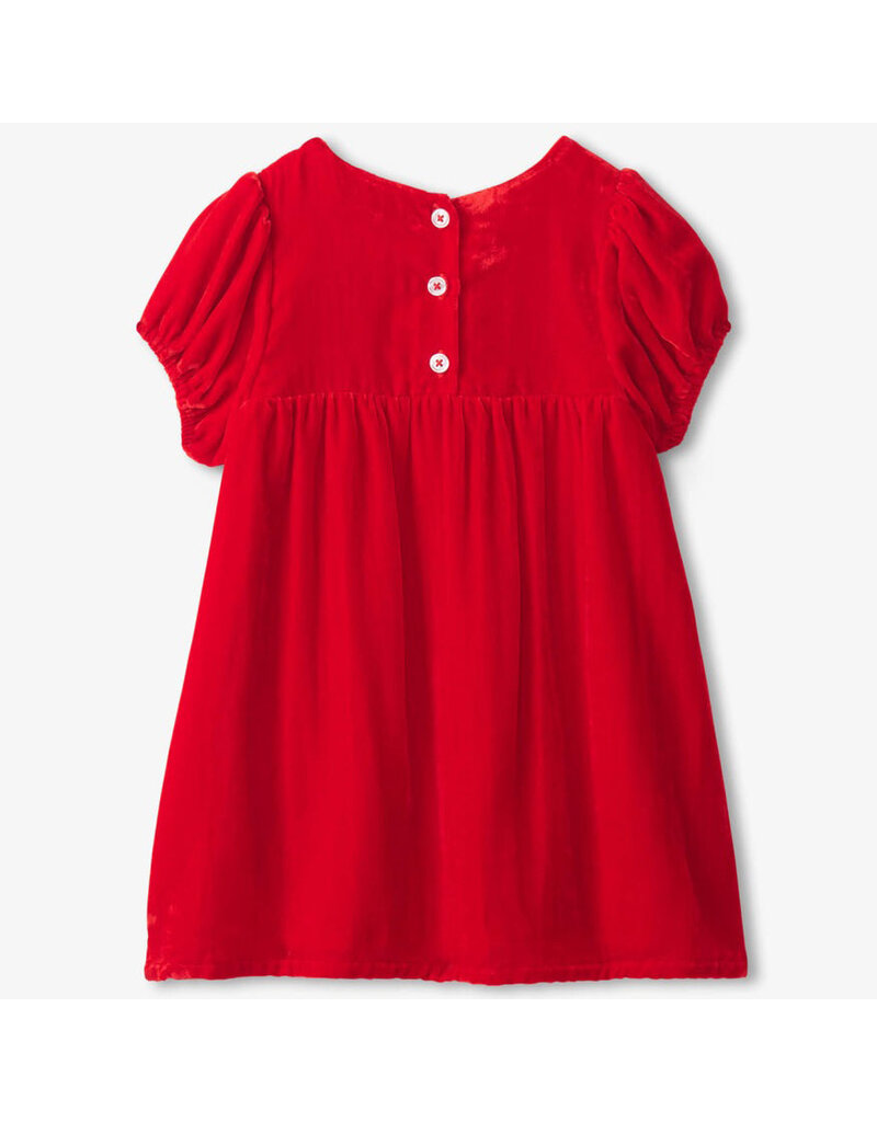 Hatley Holiday Velvet Puff Sleeve Pinafore Dress