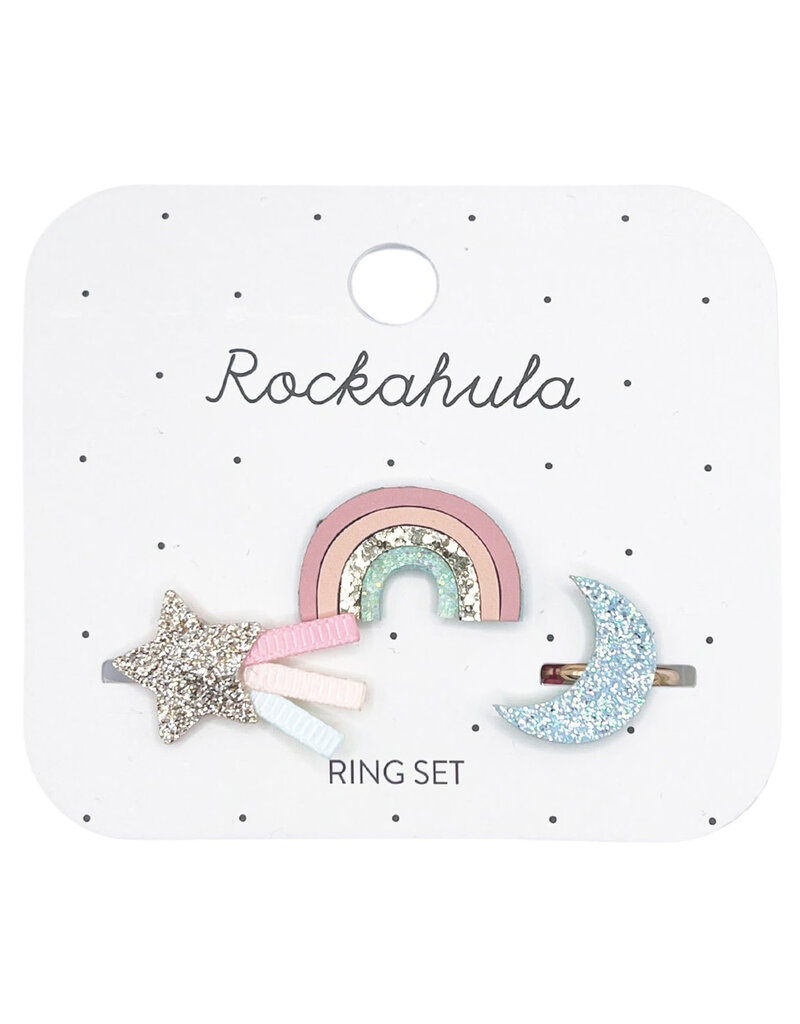 Rockahula Shimmer Rainbow Ring Set