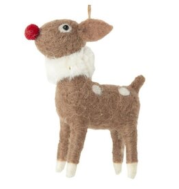 Felt Cartoon Reindeer Ornament