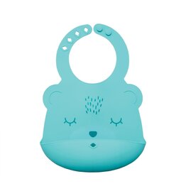 Silicone Roll-up Bib - Mint Bear