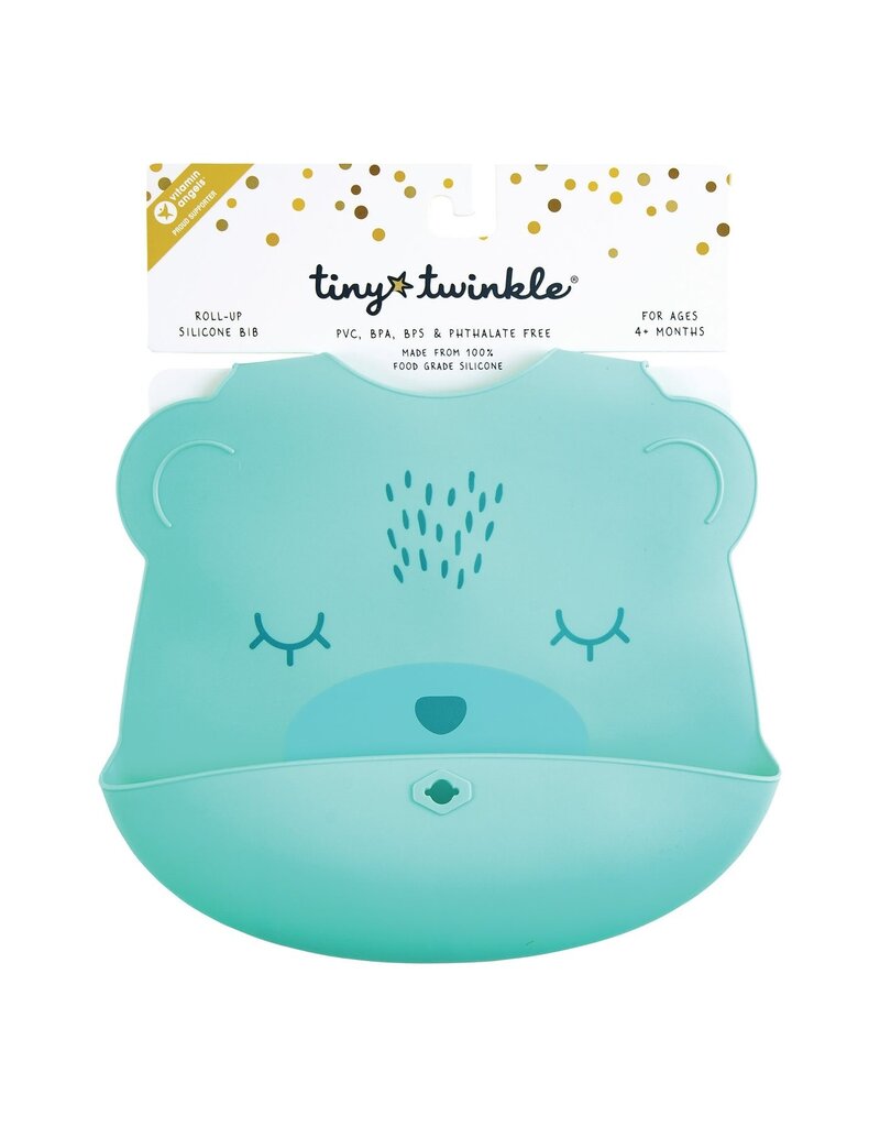 Silicone Roll-up Bib - Mint Bear