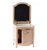 Maileg Sink Dresser w/Mirror (for Mice), Dark Powder