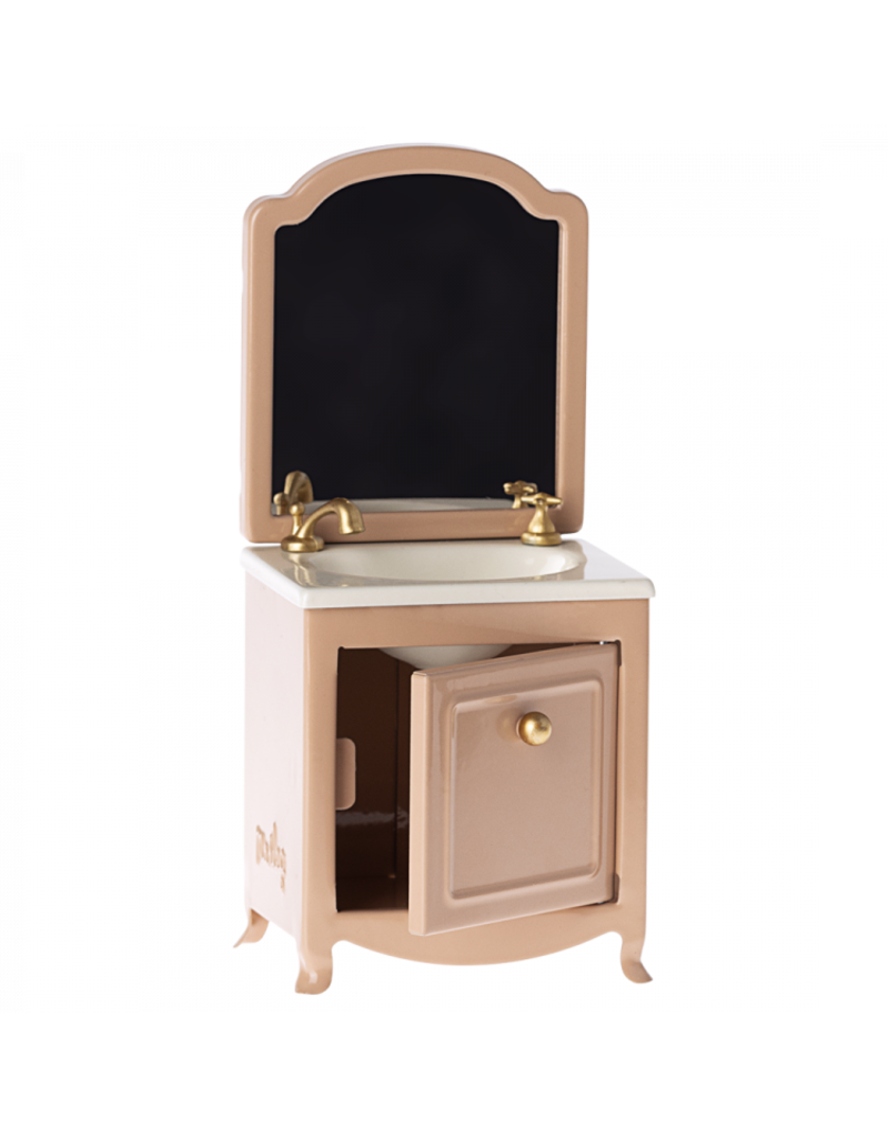 Maileg Sink Dresser w/Mirror (for Mice), Dark Powder