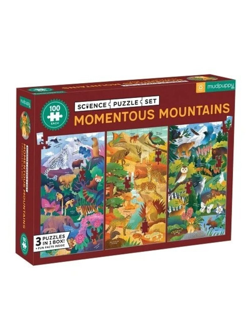 Mudpuppy Momentous Mountains Science Puzzle Set 6y+