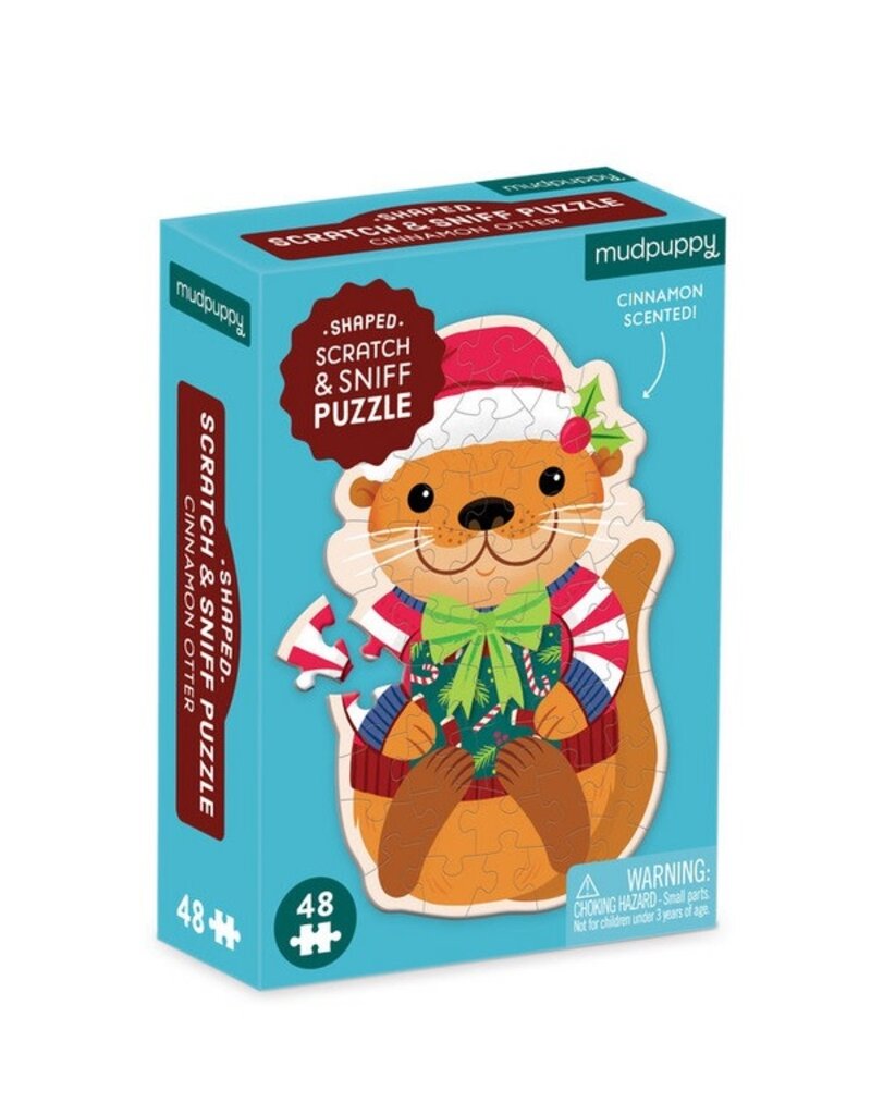 Mudpuppy Cinnamon Otter 48pc Scratch & Sniff Shaped Mini Puzzle 4y+