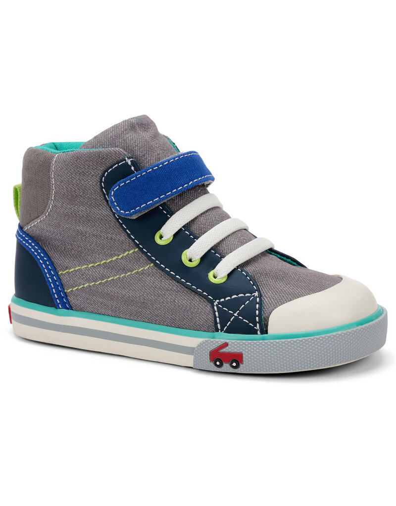 See Kai Run Dane Hightops Grey Denim/Blue