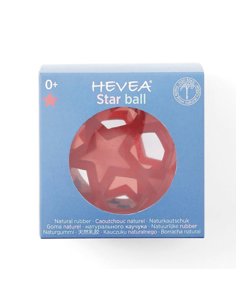 Hevea Natural Rubber Star Ball - Raspberry