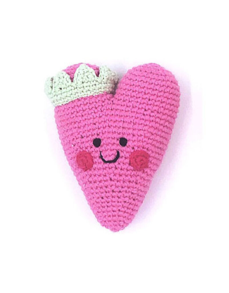 Pebble Heart Rattle Pink