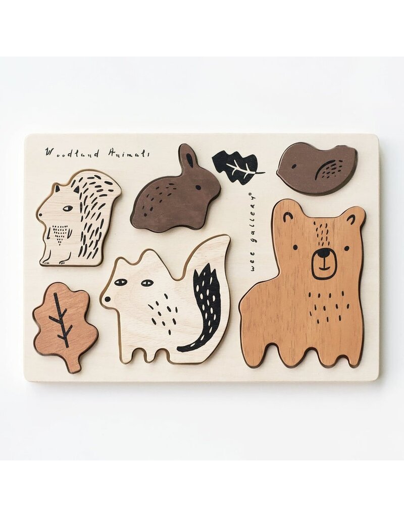 Wee Gallery Wooden Tray Puzzle - Woodland Animals