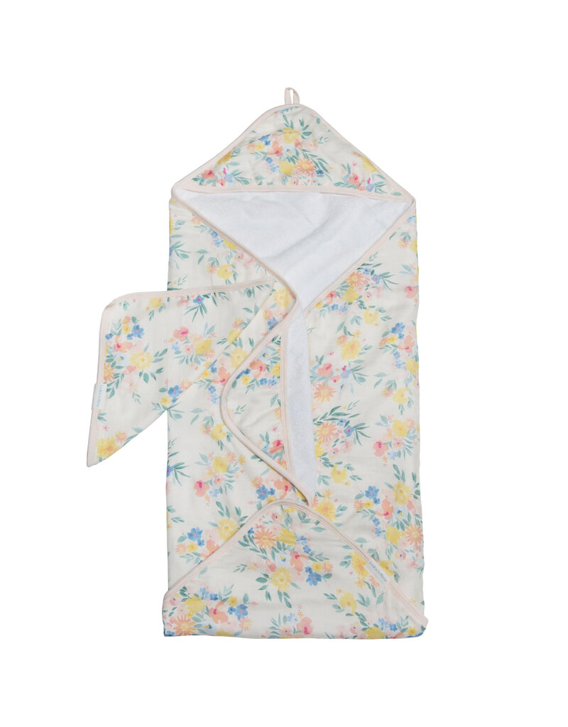 Loulou Lollipop Floral Bouquet Hooded Towel & Cloth